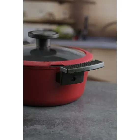 Кастрюля со стеклянной крышкой для индукционных плит De Chef Bordo 2,2 л, 20 см, Neoflam, изображение 4