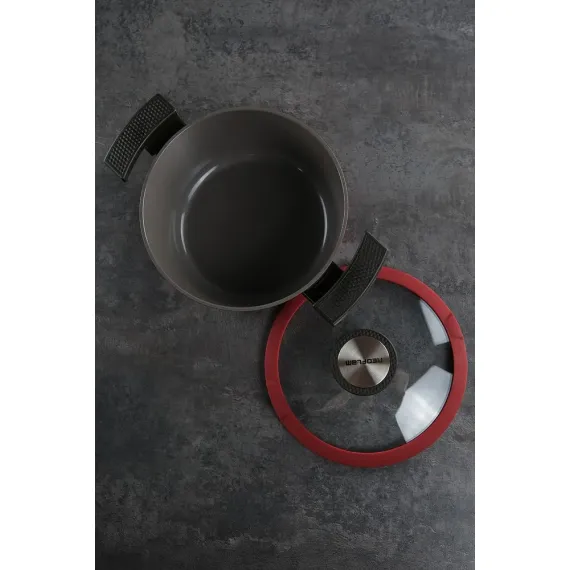 Кастрюля со стеклянной крышкой для индукционных плит De Chef Bordo 2,2 л, 20 см, Neoflam, изображение 3