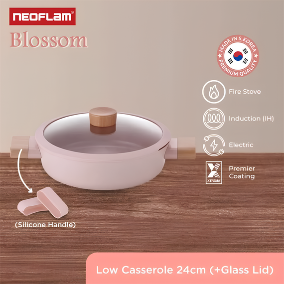 Жаровня со стеклянной крышкой для индукционных плит Blossom, 24 см, Neoflam