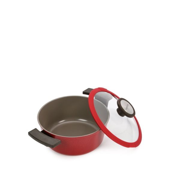 Кастрюля со стеклянной крышкой для индукционных плит De Chef Bordo 4,8 л, 24 см, Neoflam, изображение 2