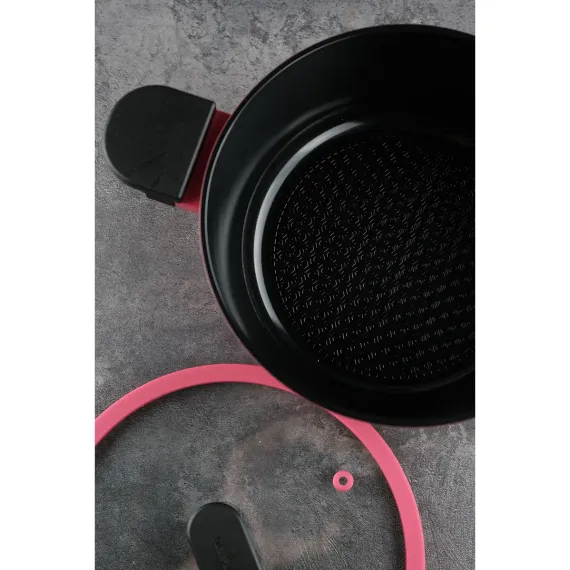 Кастрюля со стеклянной крышкой для индукционных плит Ortus Magenta 7 л, 28 см, Neoflam, изображение 4